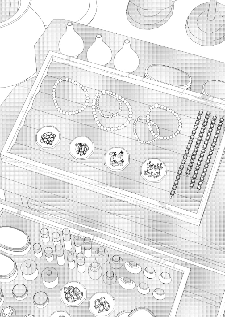 露店3/テント(洋服/木皿/木箱/看板/壺/鞄/布/アクセ/靴/帽子/トルソー他)