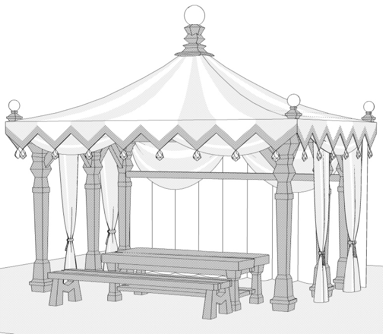 露店4/テント(魔女の店/薬屋/錬金窯/蝋燭 /スクロール/箒/かぼちゃ/樽/他)