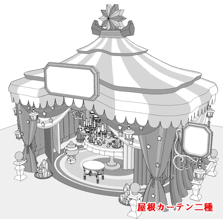 露店5/テント(占いの館/タロットカード/水晶玉)/占いグッズ/蝋燭/他