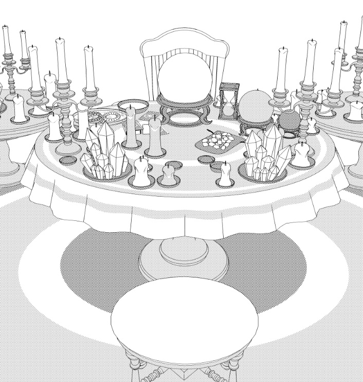 露店5/テント(占いの館/タロットカード/水晶玉)/占いグッズ/蝋燭/他