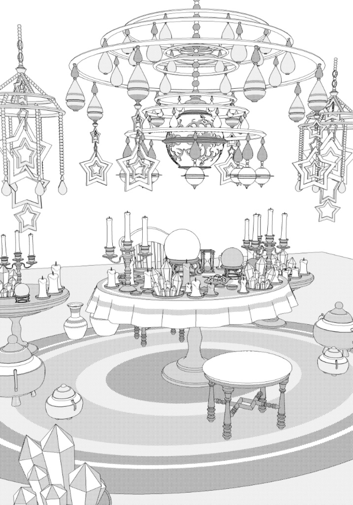 露店5/テント(占いの館/タロットカード/水晶玉)/占いグッズ/蝋燭/他