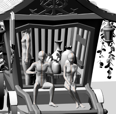 露店7(パン屋/ジャム/ジュース/日よけ/後部荷車小/トング/トレイ/他)