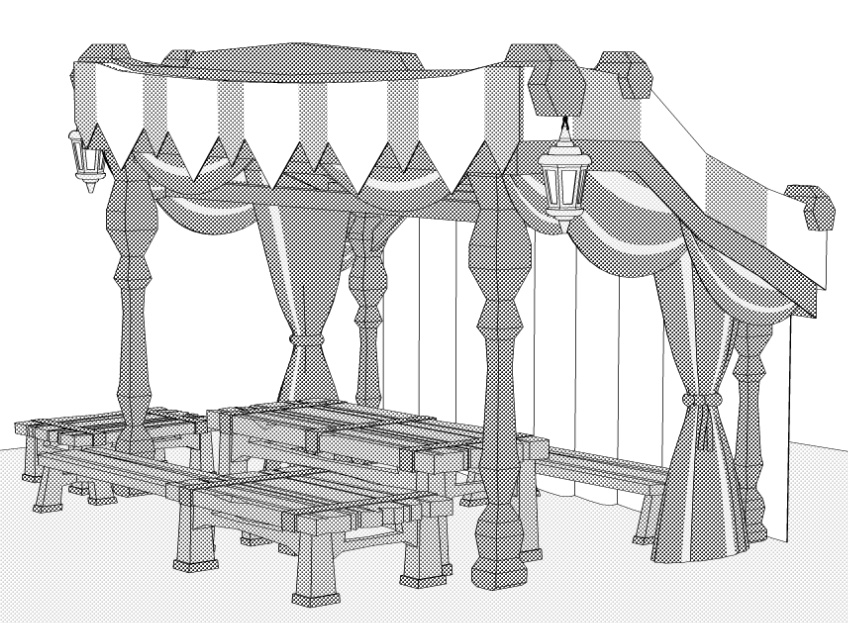 露店8/テント/肉屋/焼肉台/骨付き肉/ハム/ホットドック/ソーセージ/袋/他