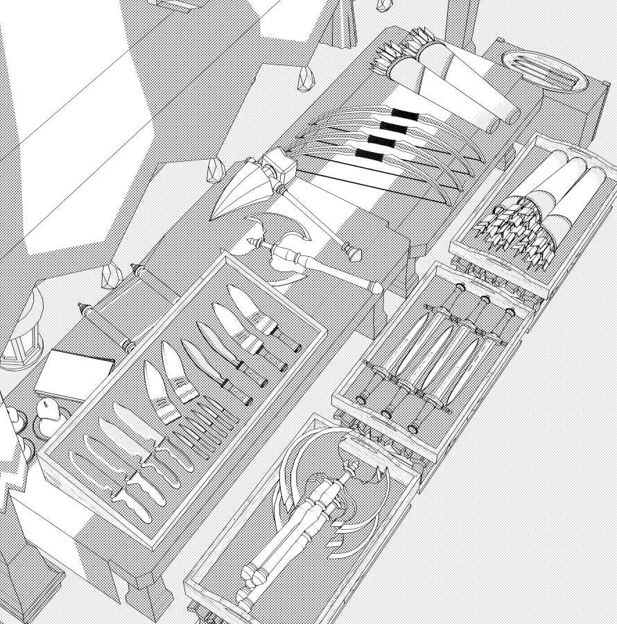 露店9/テント(武器防具屋/剣/盾/斧/槍/ククリ/双剣/弓/矢/ナイフ/甲冑/他)