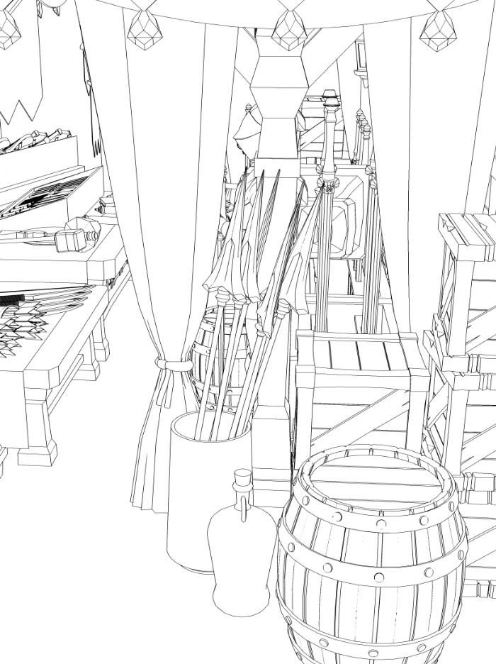 露店9/テント(武器防具屋/剣/盾/斧/槍/ククリ/双剣/弓/矢/ナイフ/甲冑/他)