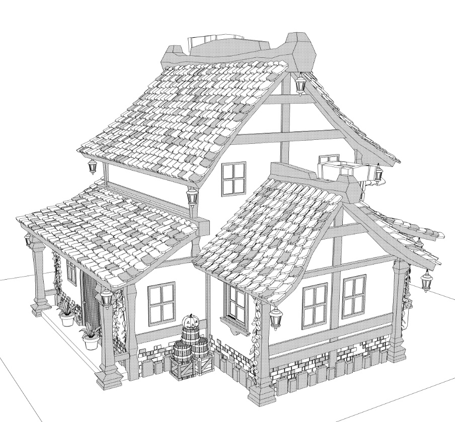 魔女の家店(魔女の店/キッチン/窯/鏡/風呂/洗面台/ベッド/本棚多種/棚/他)