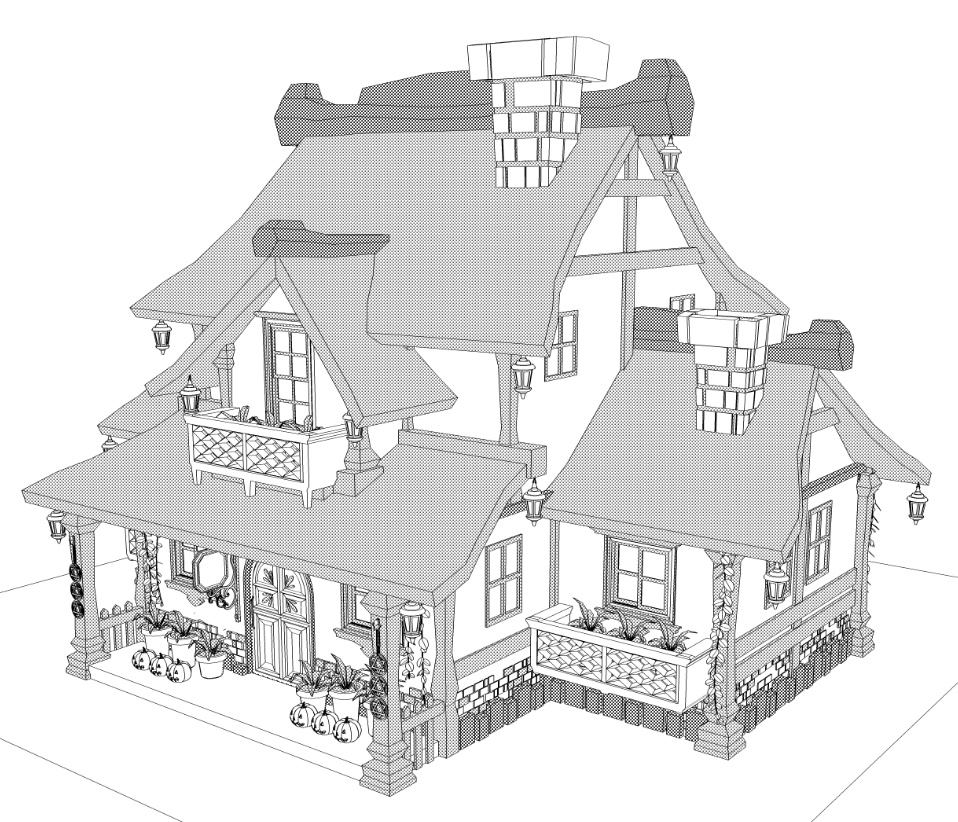 魔女の家店(魔女の店/キッチン/窯/鏡/風呂/洗面台/ベッド/本棚多種/棚/他)