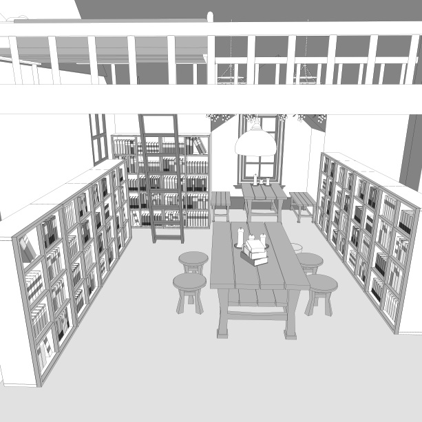 魔女の家店(魔女の店/キッチン/窯/鏡/風呂/洗面台/ベッド/本棚多種/棚/他)