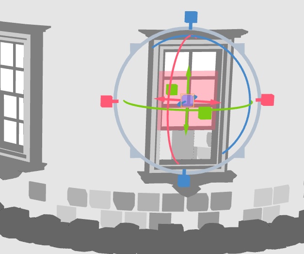 塔/塔の家(三階建て/内部あり/階段/通路/扉/窓/木/柵/煙突/瓦/レンガ)