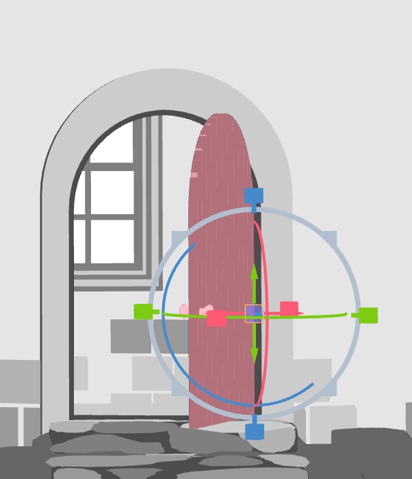 塔/塔の家(三階建て/内部あり/階段/通路/扉/窓/木/柵/煙突/瓦/レンガ)