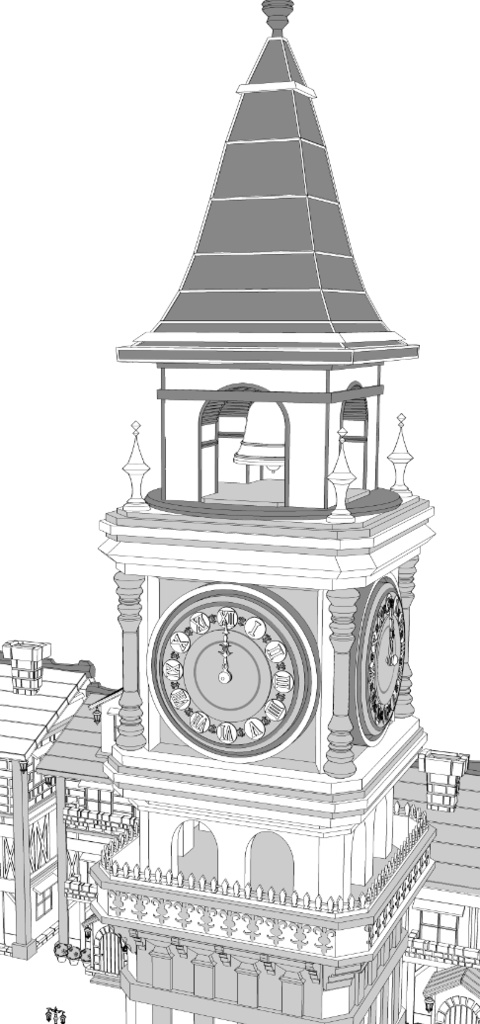 時計台広場/街並み/(鐘/家/べンチ/テラス/机/椅子/他)露店シリーズ(別売)配置可能です!