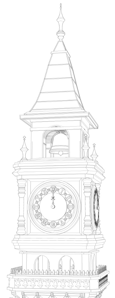 時計台広場/街並み/(鐘/家/べンチ/テラス/机/椅子/他)露店シリーズ(別売)配置可能です!