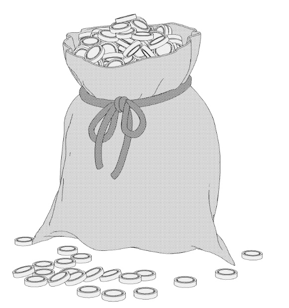 金貨と宝石(ダイヤ&水晶)袋(12種)/金貨と宝石の山(増減可)/袋(3種)