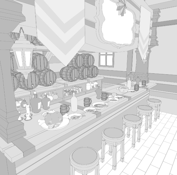 酒場(店外観/酒/料理/調理場/暖炉/トイレ/他)