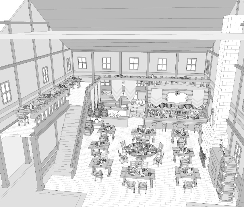 酒場(店外観/酒/料理/調理場/暖炉/トイレ/他)