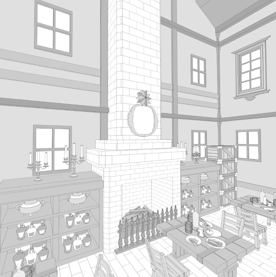 酒場(店外観/酒/料理/調理場/暖炉/トイレ/他)