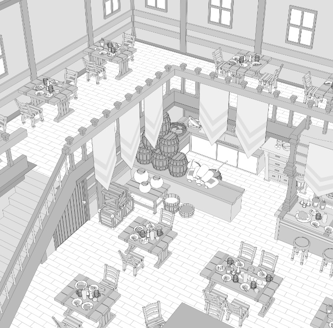 酒場(店外観/酒/料理/調理場/暖炉/トイレ/他)