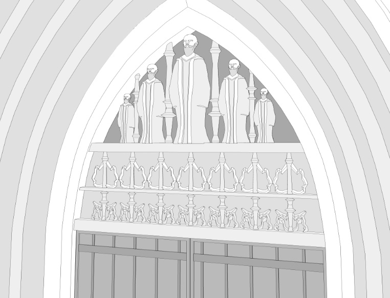 大聖堂/内装あり/講壇/聖堂/シャンデリア/椅子/階段/蝋燭/装飾/他