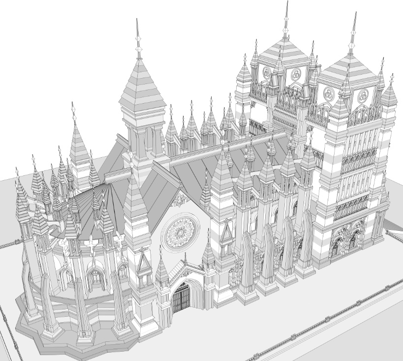 大聖堂/内装あり/講壇/聖堂/シャンデリア/椅子/階段/蝋燭/装飾/他