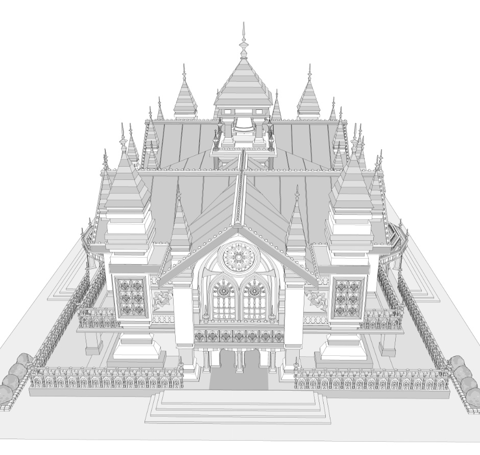 洋館・図書館/内装あり/舞踏会場/シャンデリア/椅子/机/本棚/本/扉/梯子