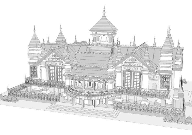 洋館・図書館/内装あり/舞踏会場/シャンデリア/椅子/机/本棚/本/扉/梯子