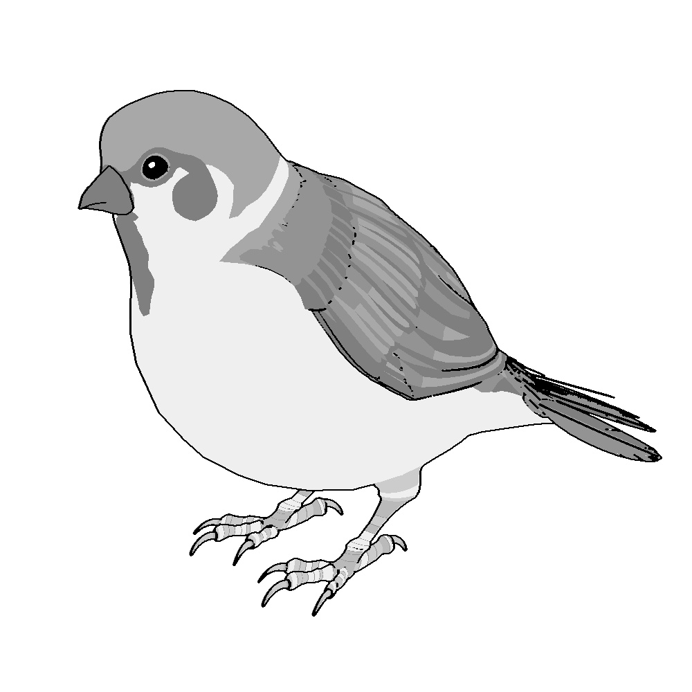 すずめ(羽ツメ身体可動!)羽閉じ版/羽開き版/公園広場/ベンチ/街灯