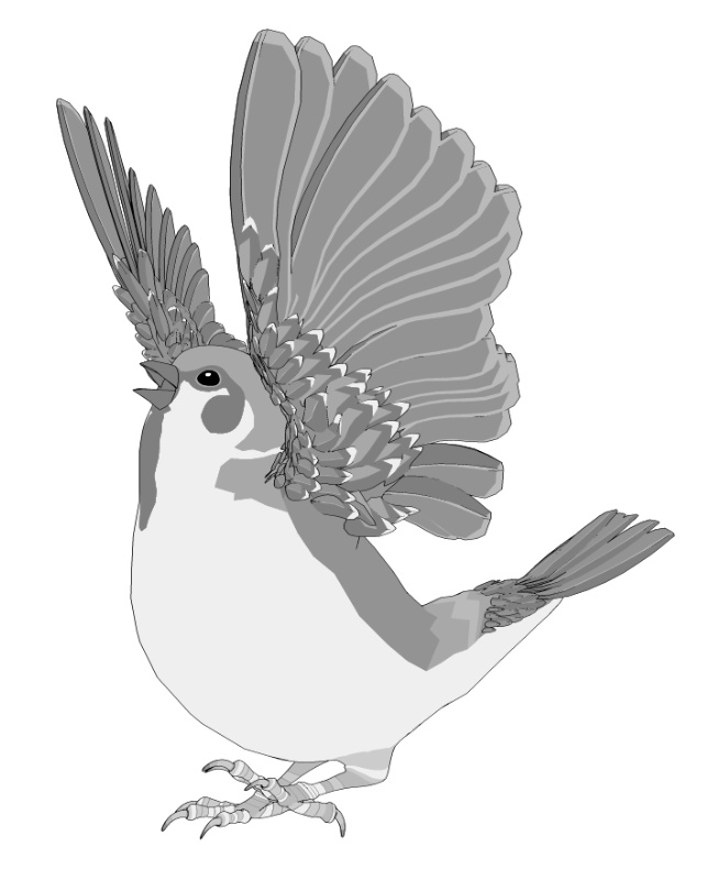 すずめ(羽ツメ身体可動!)羽閉じ版/羽開き版/公園広場/ベンチ/街灯