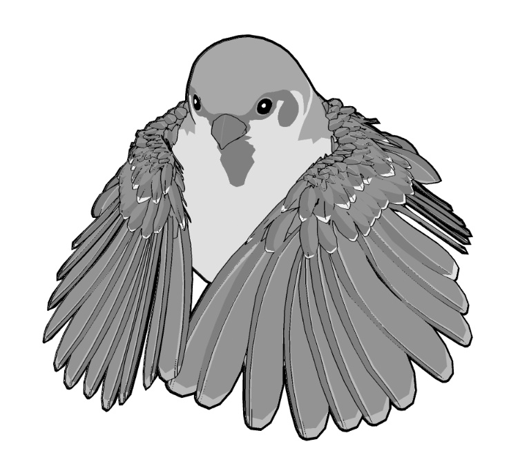 すずめ(羽ツメ身体可動!)羽閉じ版/羽開き版/公園広場/ベンチ/街灯