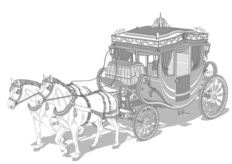 馬車(貴族馬車/普通馬車)馬可動!車輪回転可!内装あり!