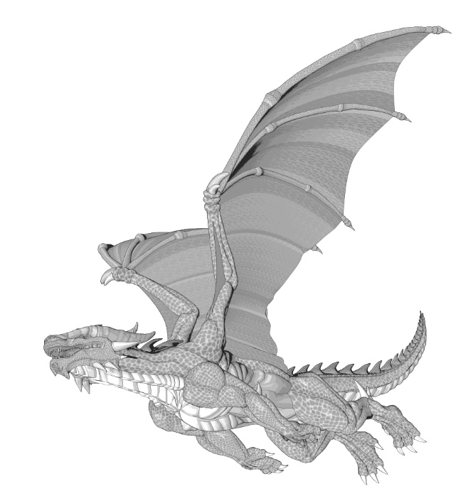 竜(ドラゴン)可動設定色々(歩行など)鱗模様二種!鱗画像二種と羽模様画像二種付!