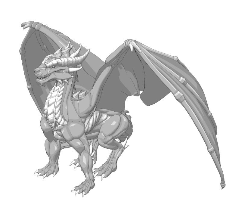 竜(ドラゴン)可動設定色々(歩行など)鱗模様二種!鱗画像二種と羽模様画像二種付!