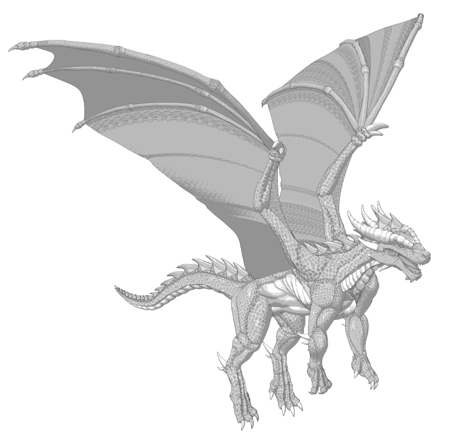竜(ドラゴン)可動設定色々(歩行など)鱗模様二種!鱗画像二種と羽模様画像二種付!