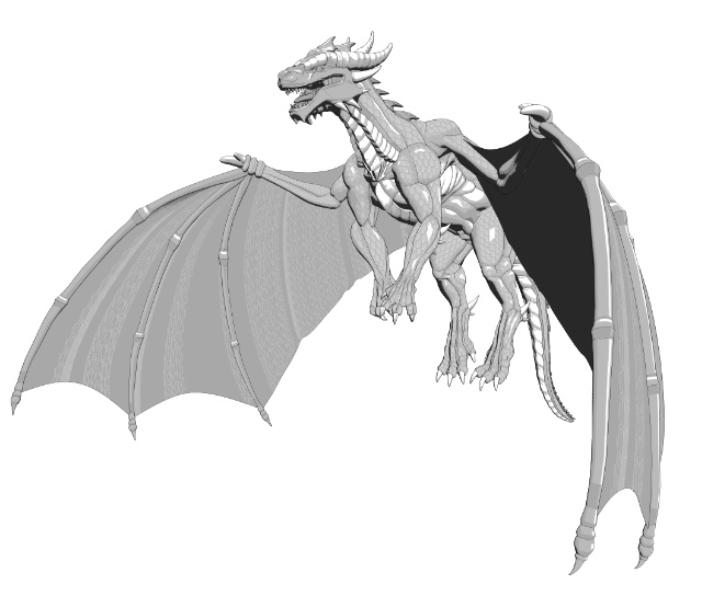 竜(ドラゴン)可動設定色々(歩行など)鱗模様二種!鱗画像二種と羽模様画像二種付!