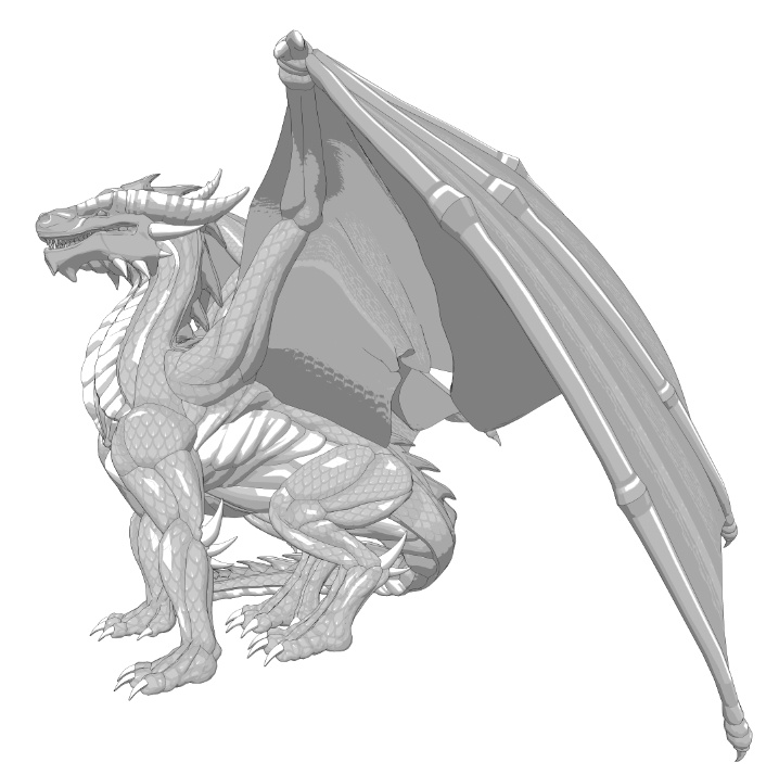 竜(ドラゴン)可動設定色々(歩行など)鱗模様二種!鱗画像二種と羽模様画像二種付!
