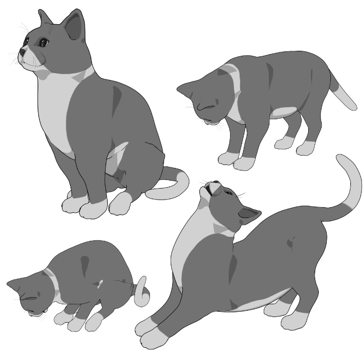 猫(ねこ)7種!可動設定多種!口可動!簡易歩行アニメや様々なポーズ設定あります!
