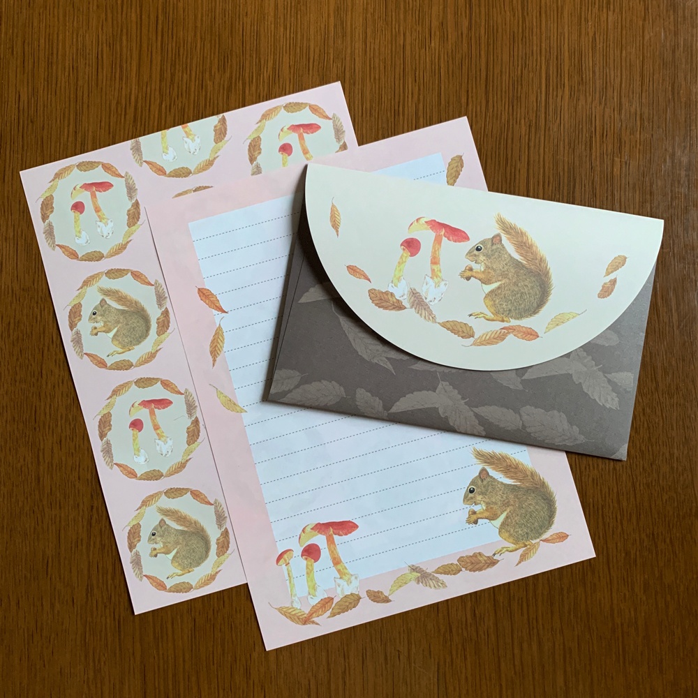 Letter Set リスときのこ