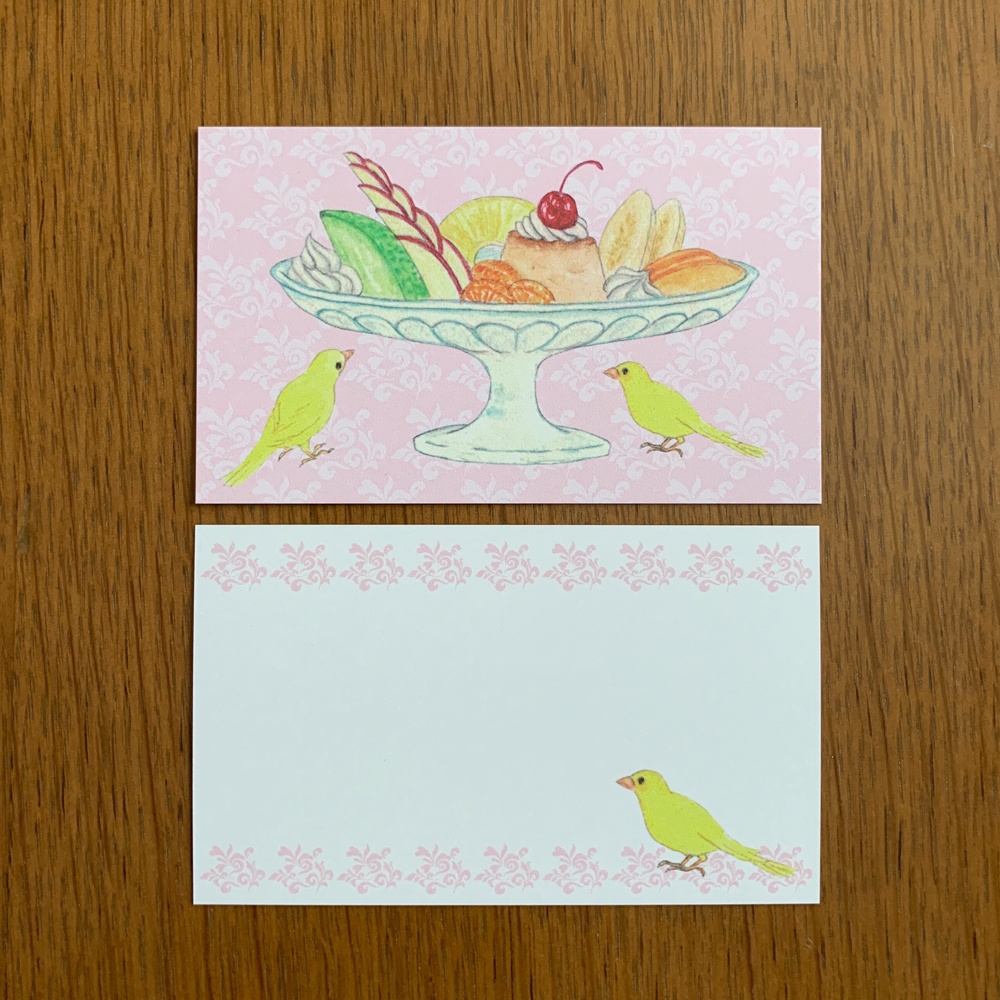 Message Card 鳥の純喫茶(プリンアラモード)