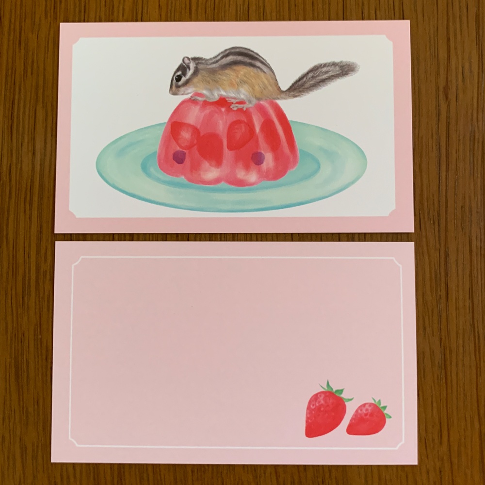 Message Card リスとイチゴゼリー