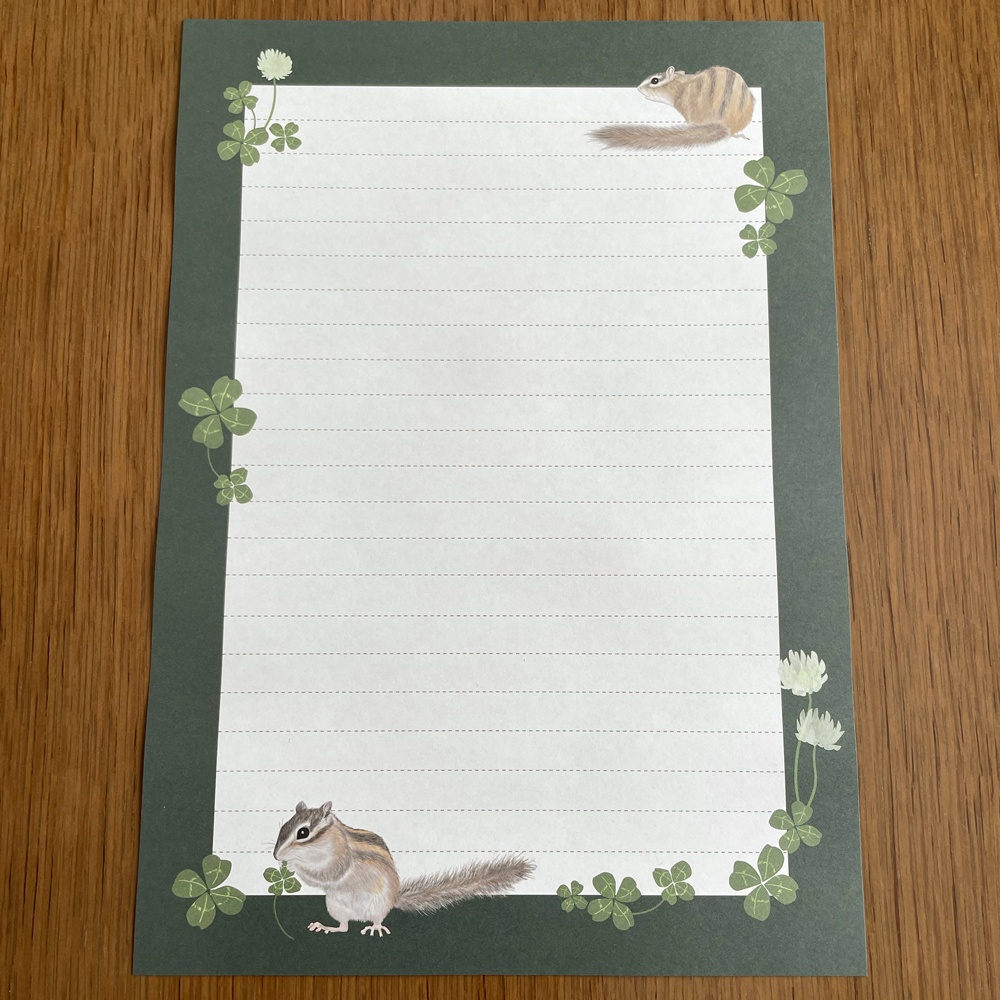 Letter Set シマリスとクローバー(トレーシング封筒)