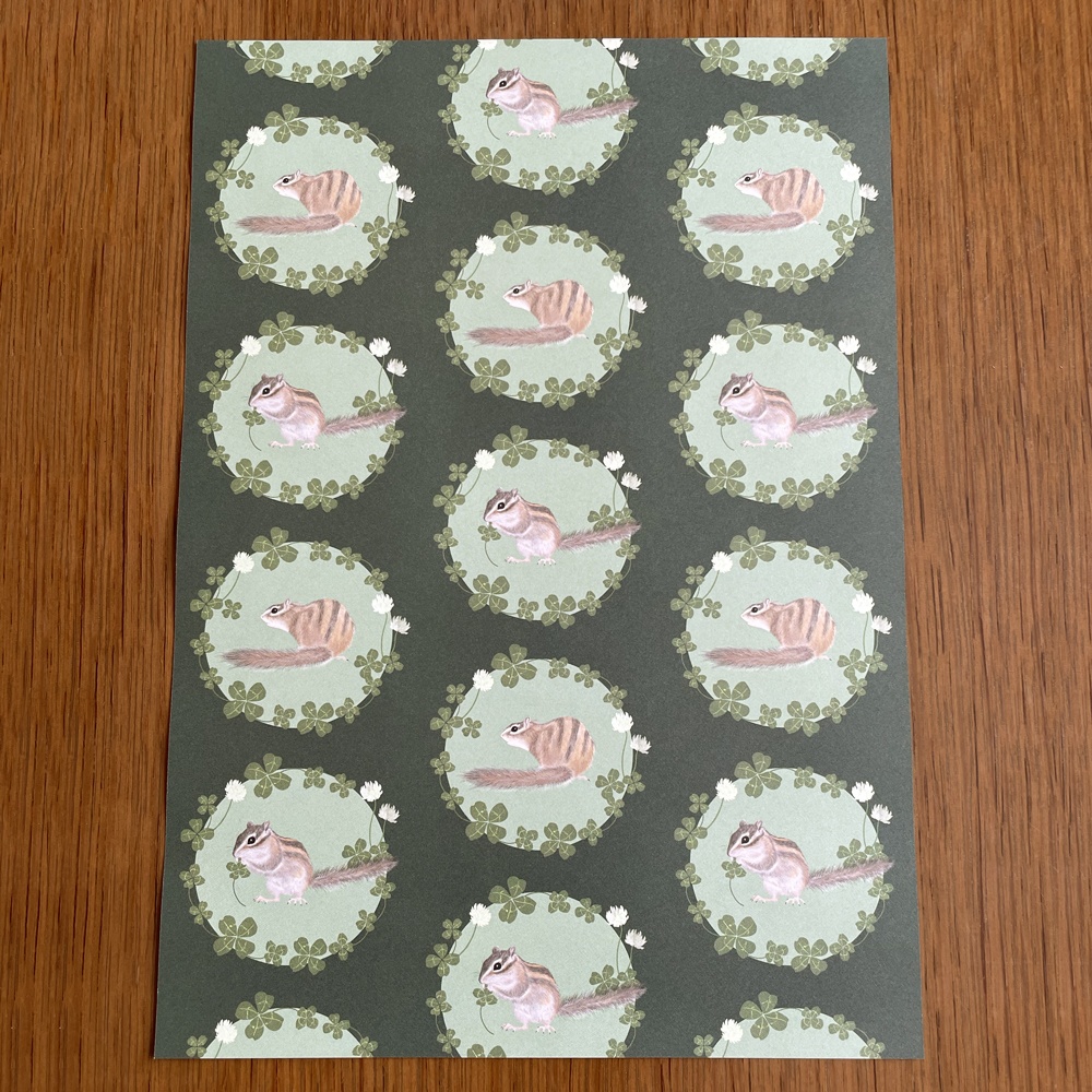 Letter Set シマリスとクローバー(トレーシング封筒)