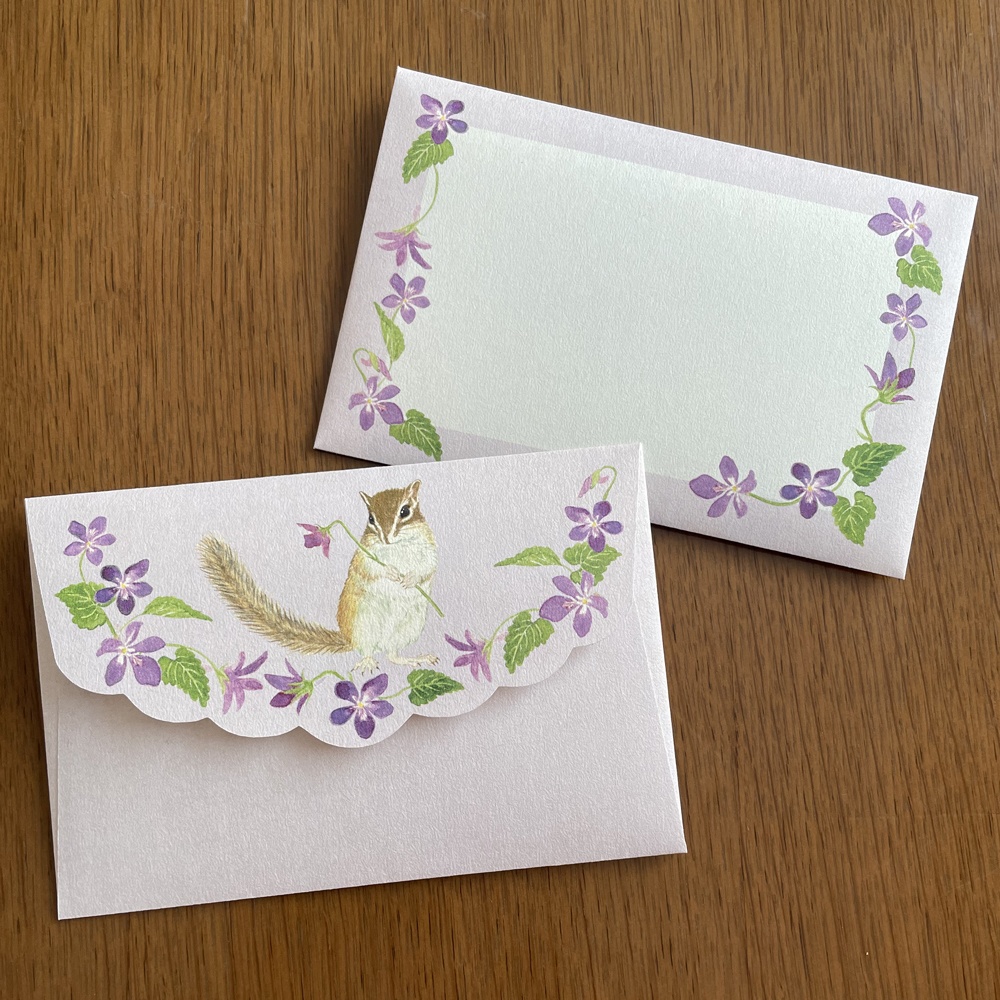 Letter Set シマリスとスミレ 〜小さな幸せ〜