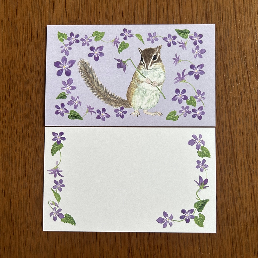 Message Card シマリスとスミレ