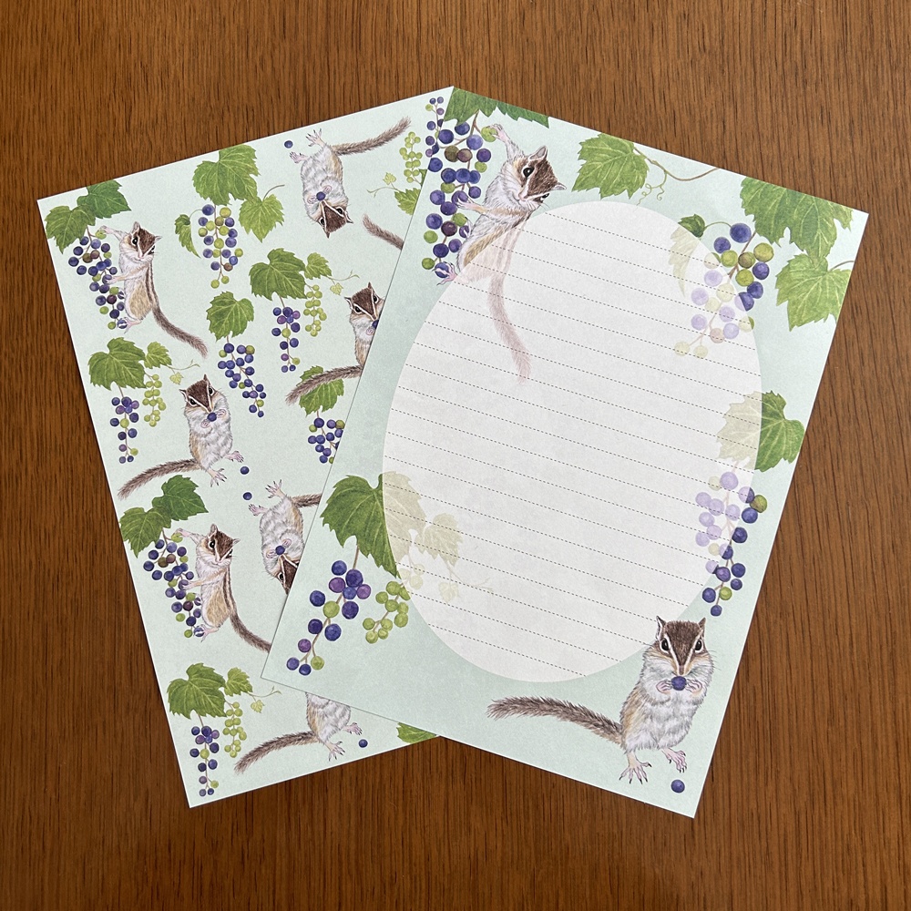 Letter Set 山葡萄にシマリス