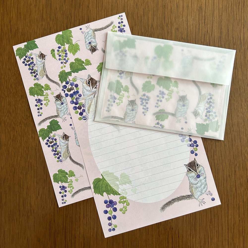 Letter Set 山葡萄にシマリス