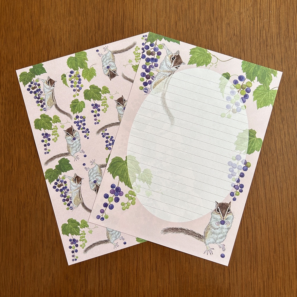 Letter Set 山葡萄にシマリス