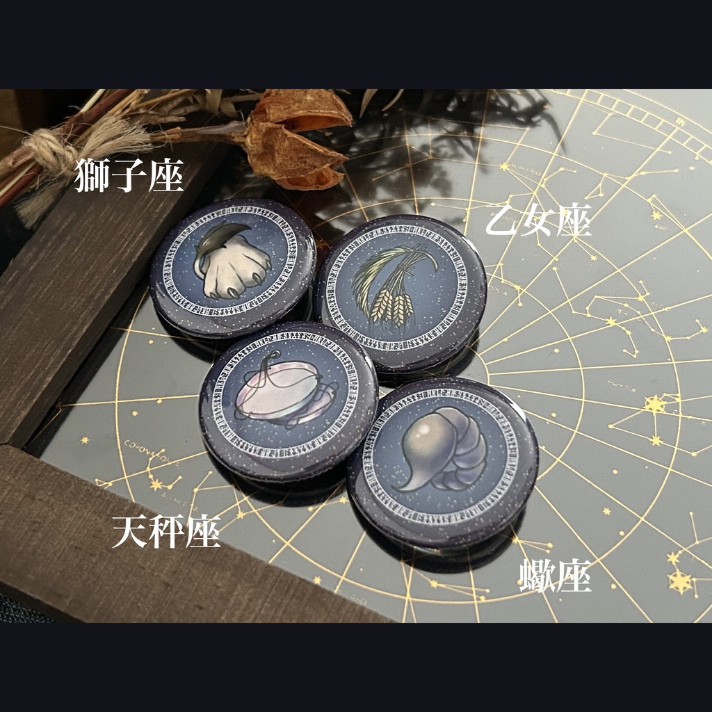 十二星座缶バッジ