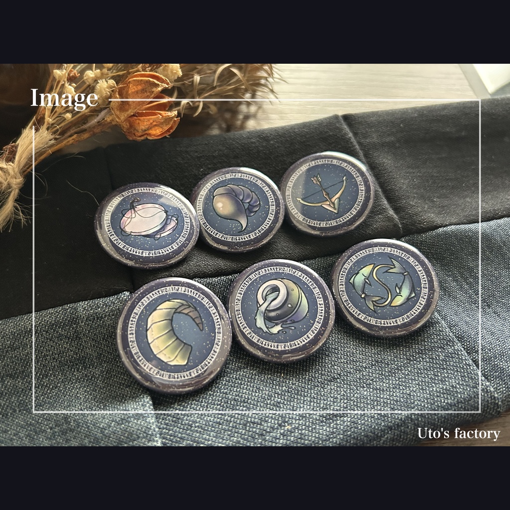 十二星座缶バッジ