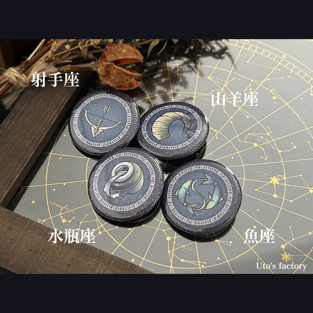 十二星座缶バッジ