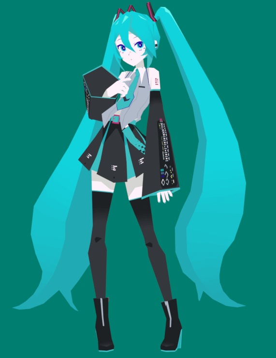 【.blend + Rig】初音ミク 3Dモデル お布施版 / Hatsune Miku 3D Model (Full Rig)