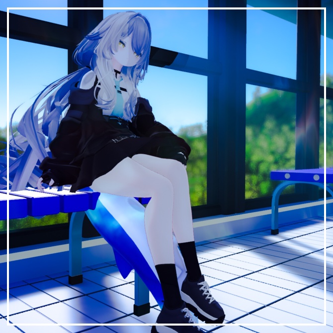 【ルルネ専用】動く!ゆらゆら水面しっぽ&髪マテリアル